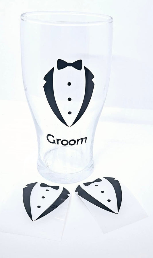 Tuxedo Pint Glass DIY Decal