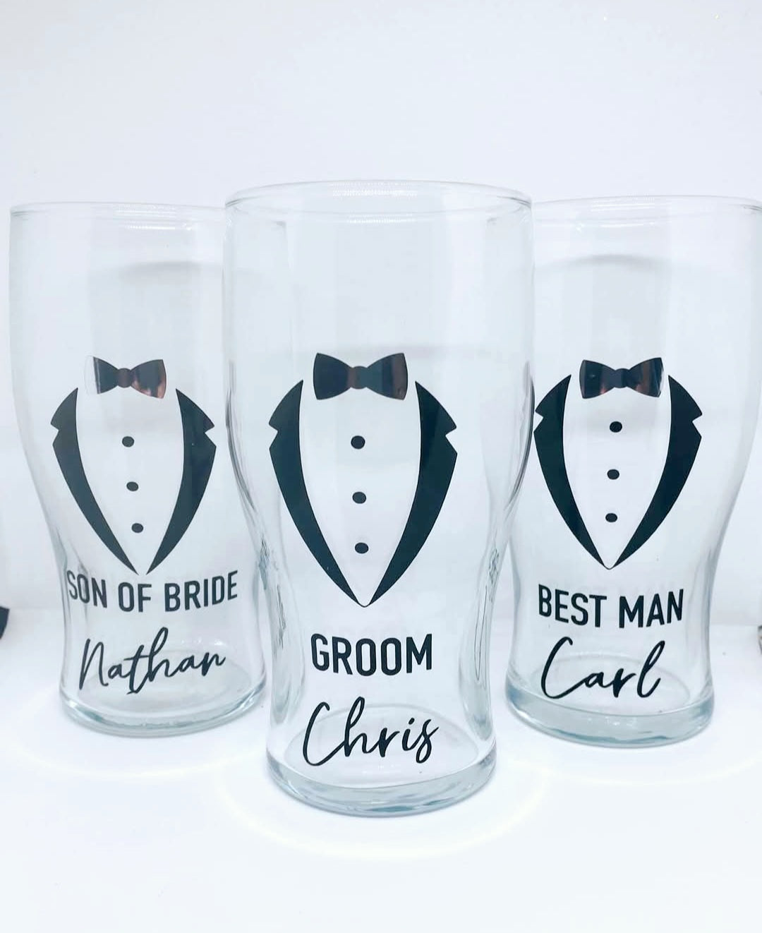 Tuxedo Pint Glass DIY Decal
