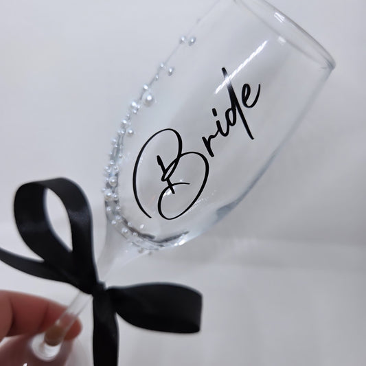 Personalised Pearl Prosecco Glasses