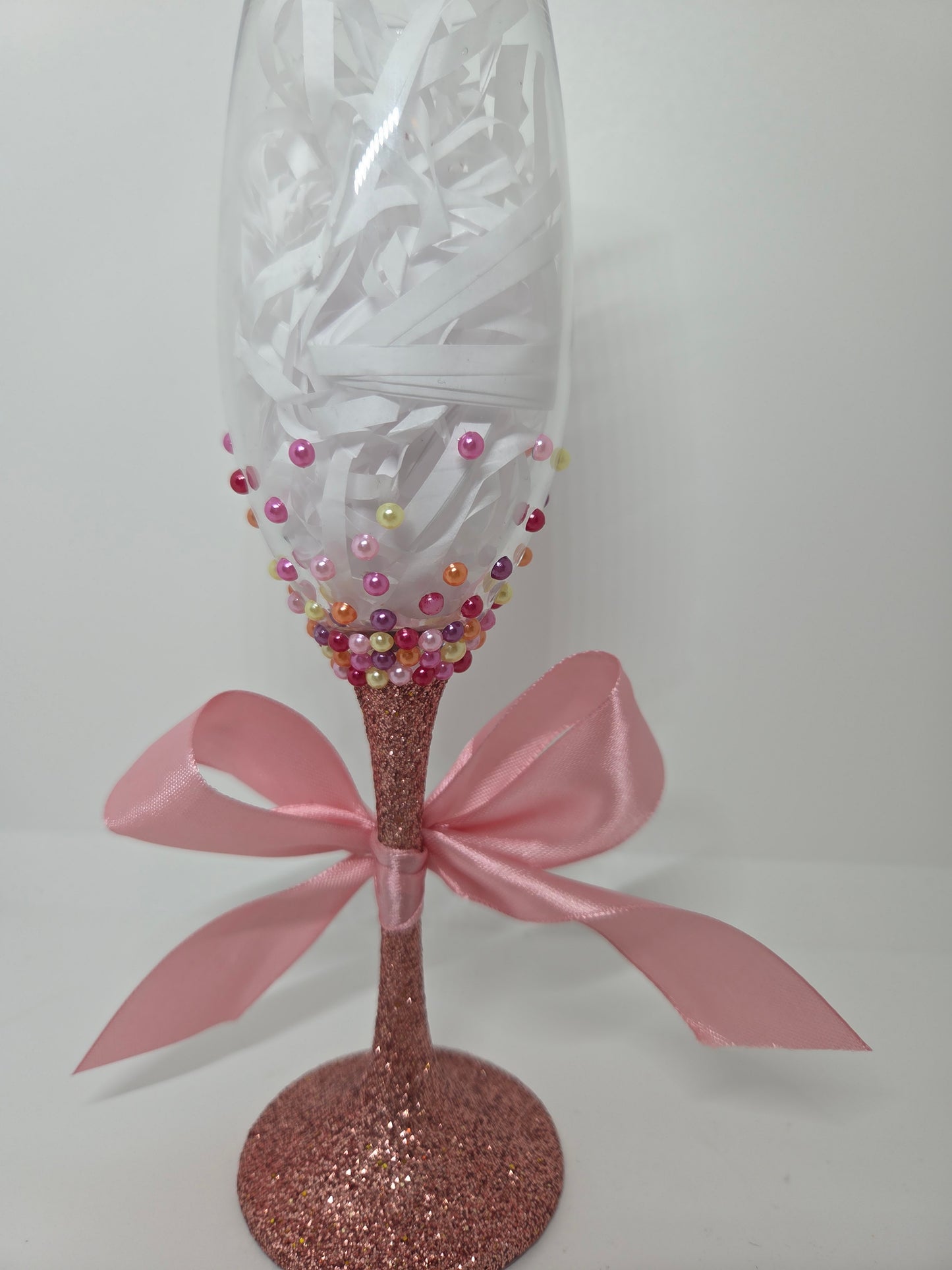 Prosecco Princess Glitter & Pearl Design Flute