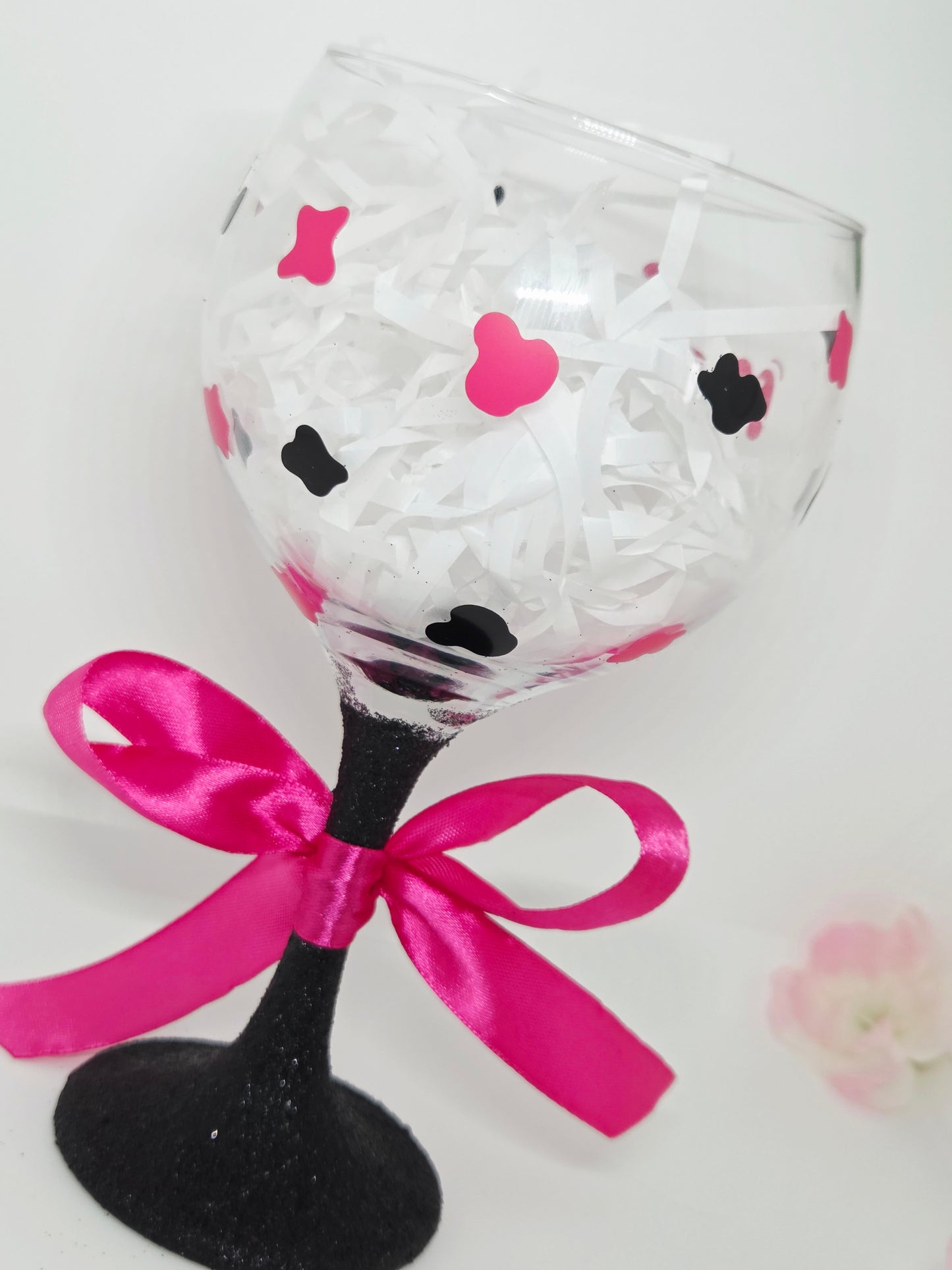Moody Cow Design Glitter Gin Glass