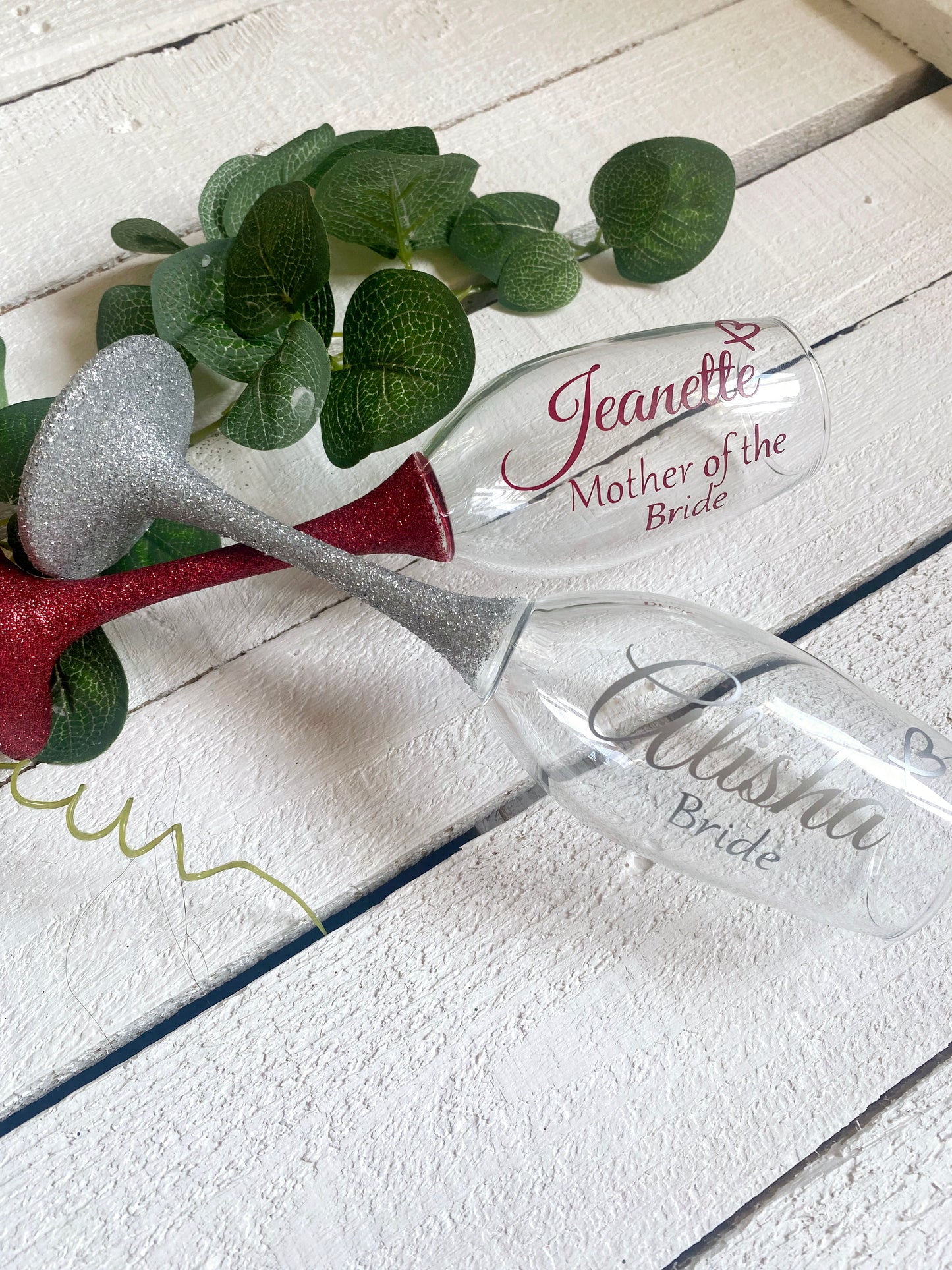 Personalised Glitter Prosecco Glasses