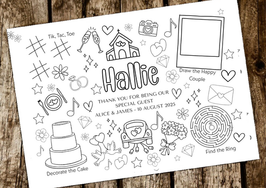 Personalised Kids Colouring In Activity Sheets