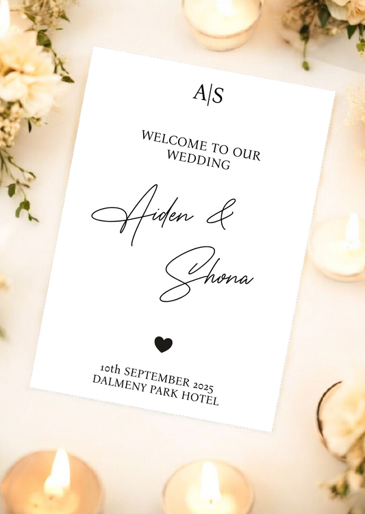 Moderno Wedding Welcome Sign Editable Template