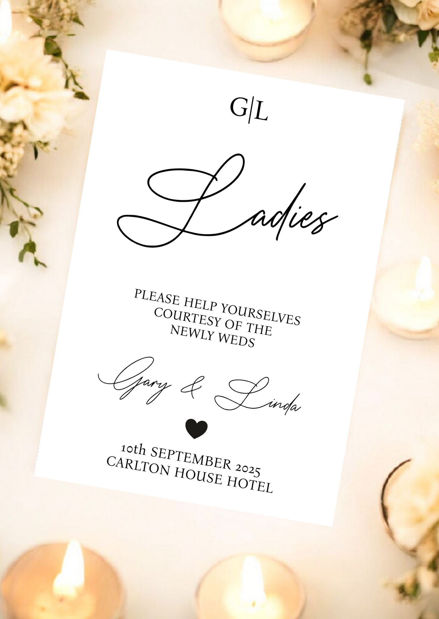 Moderno Wedding Bathroom Signs Editable Template