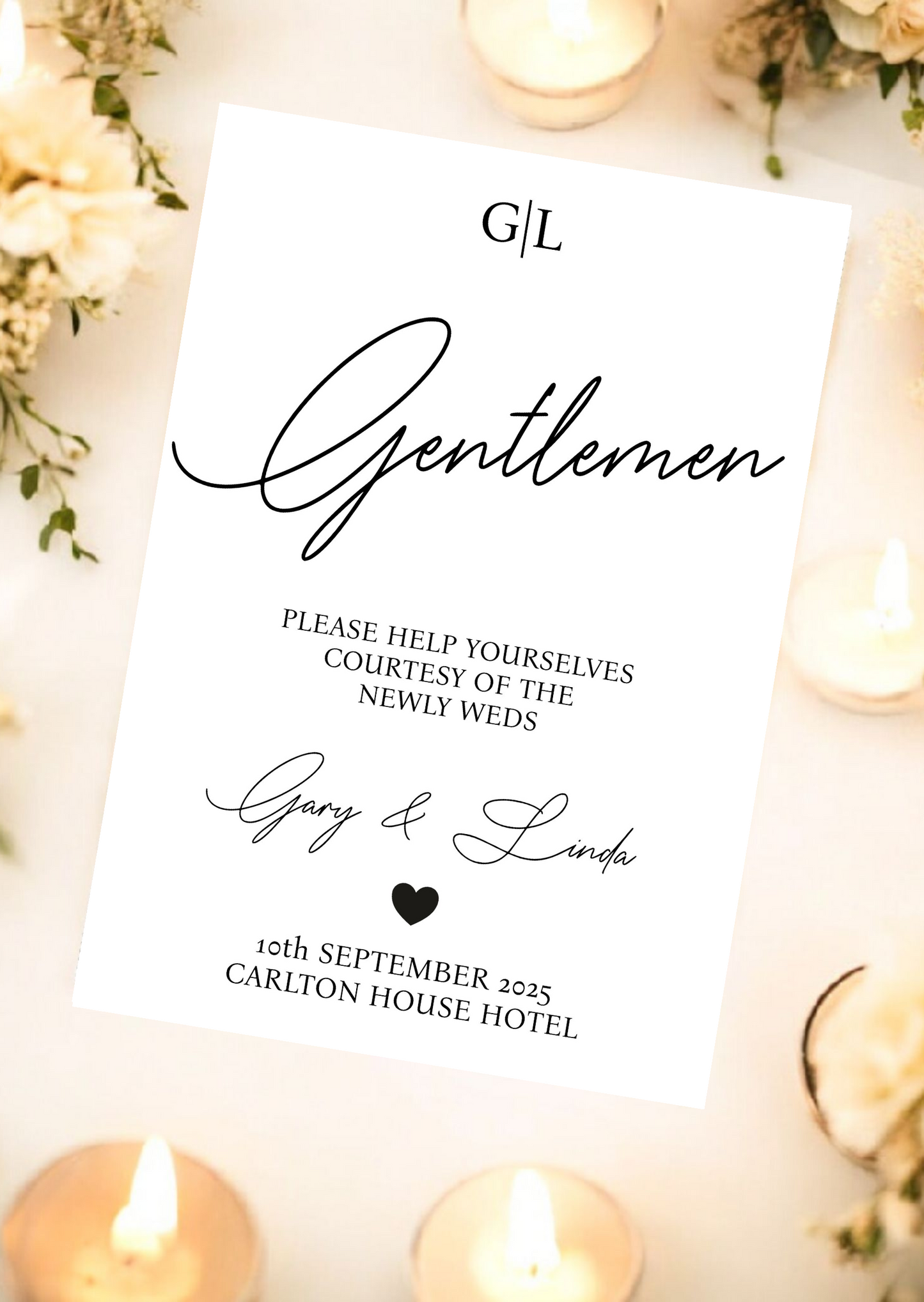 Moderno Wedding Bathroom Signs Editable Template