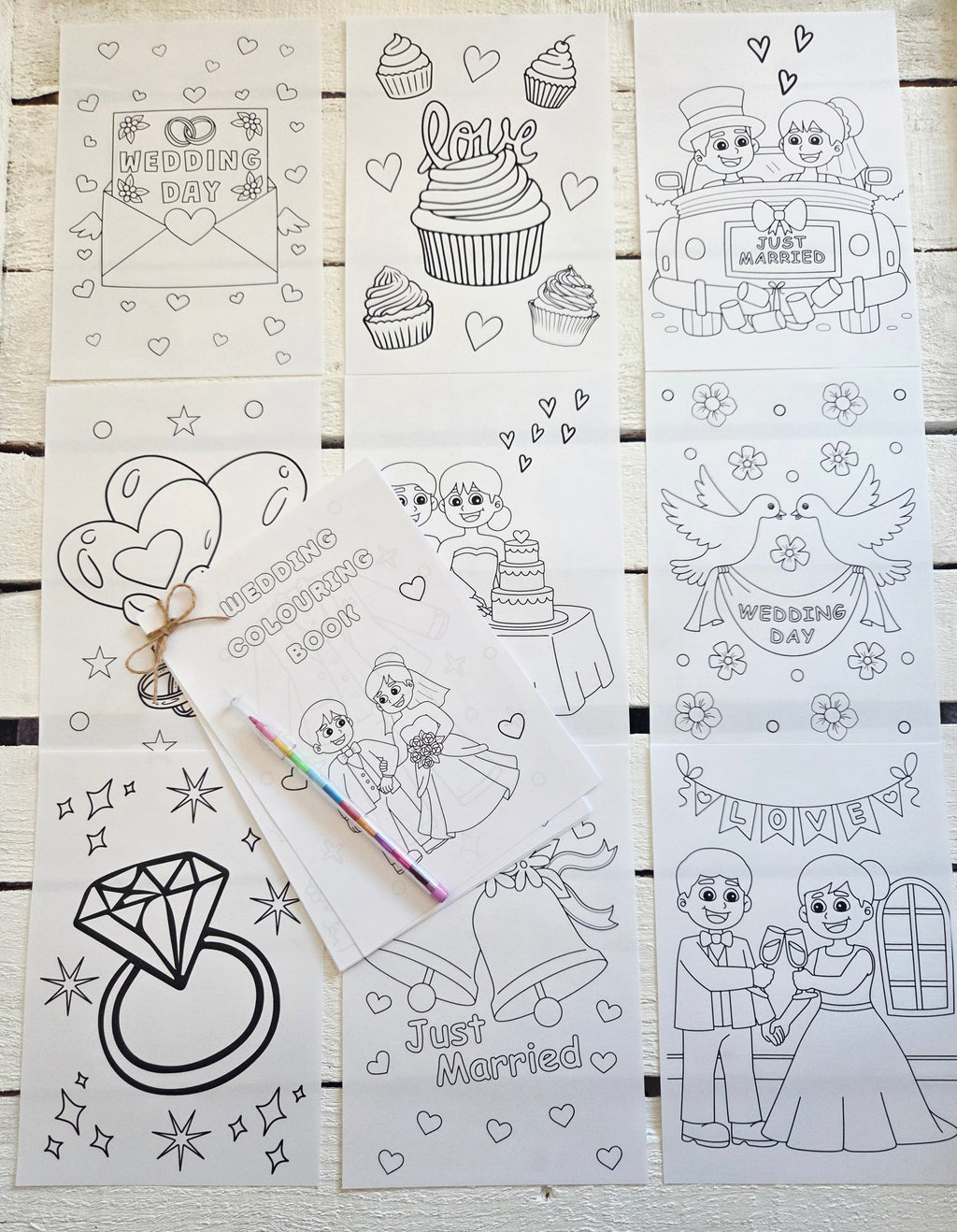 Digital Download Childrens Wedding Colouring In Book
