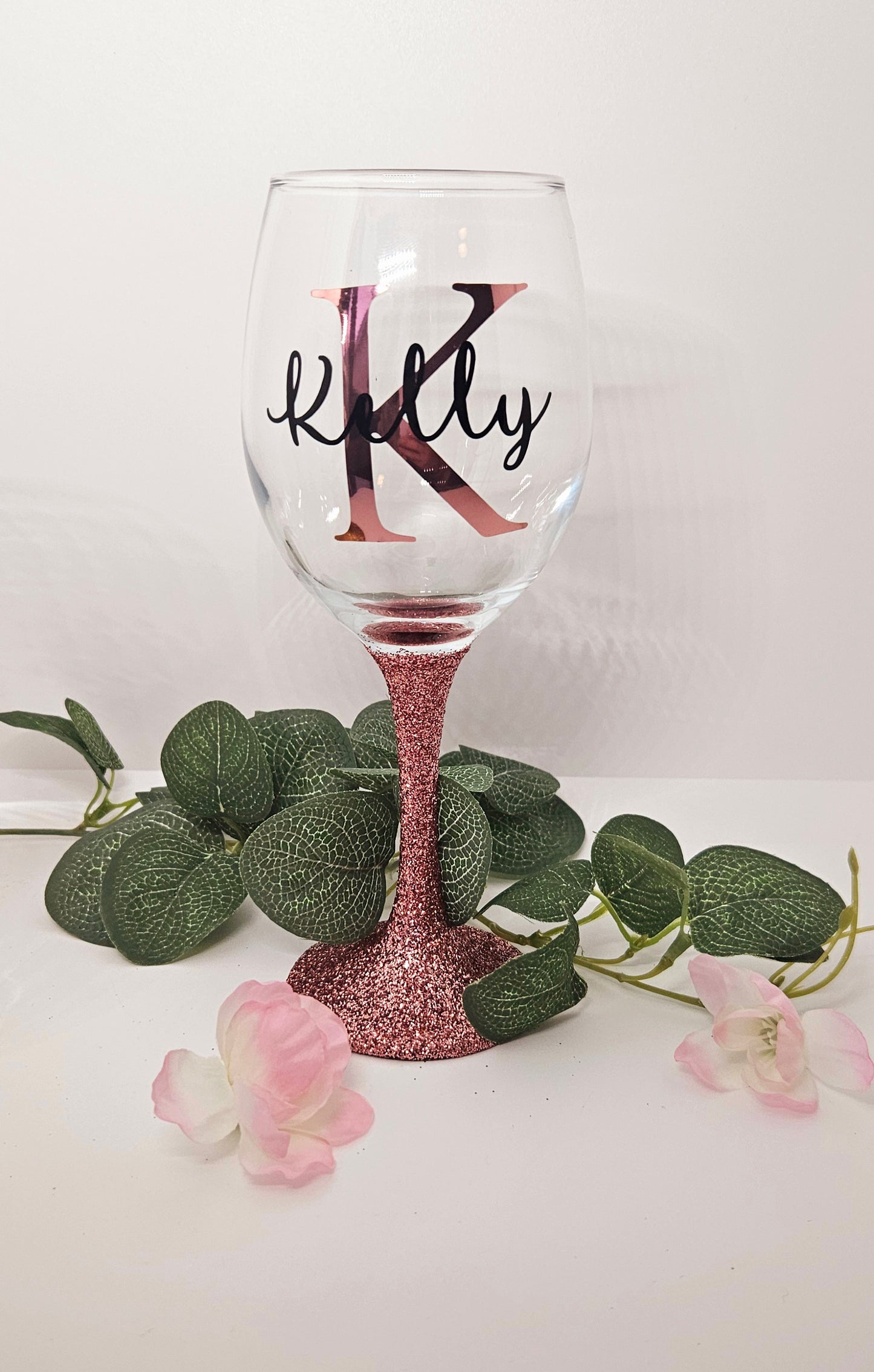 Personalised Glitter Wine Glasses