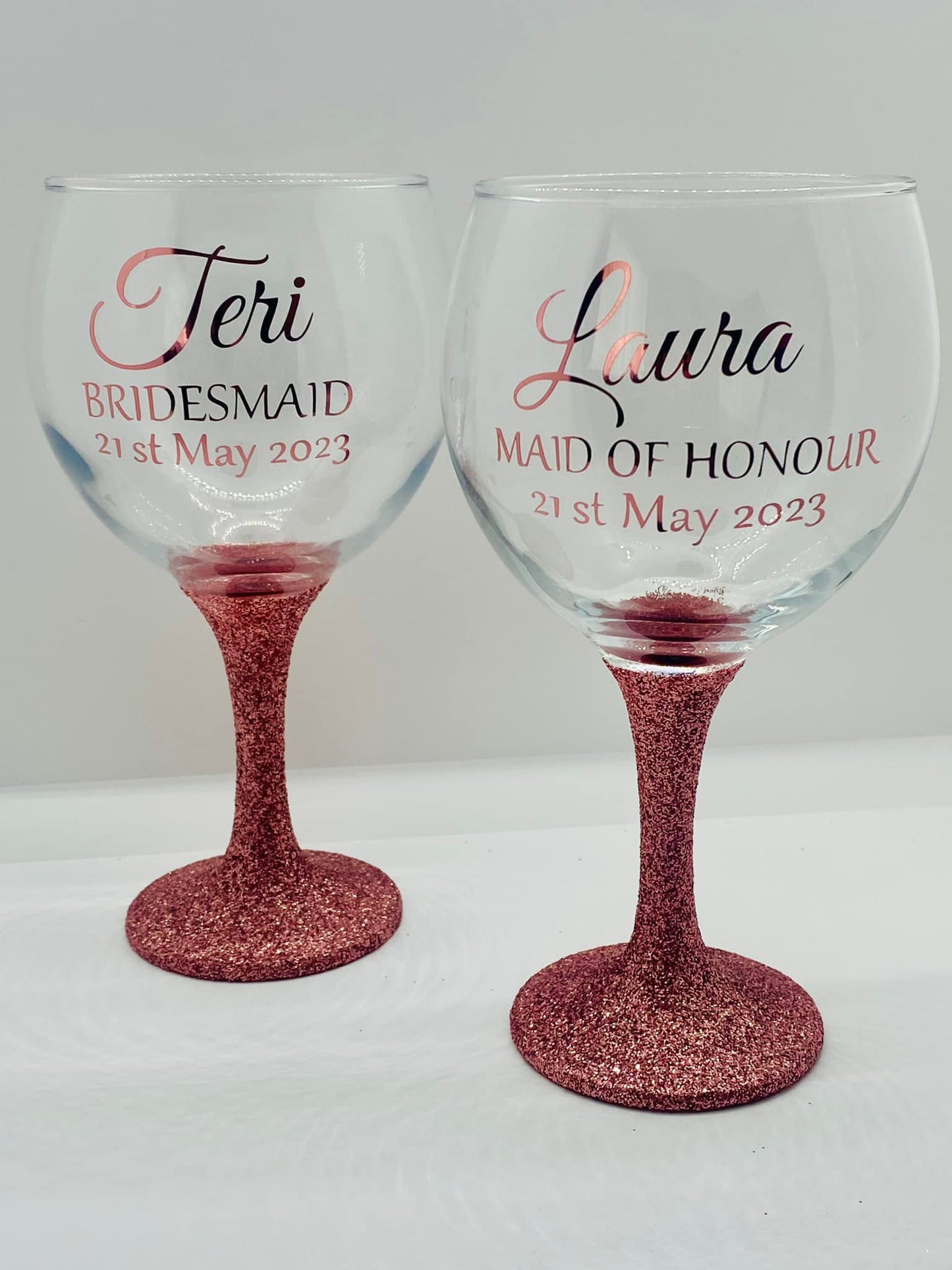 Bridesmaid Proposal Glitter Gin Glass