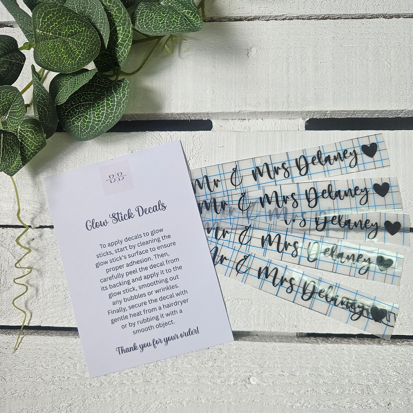 Glow Stick Vinyl Decals Pack of 100