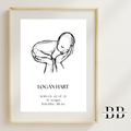 Personalised New Baby Sketch Style Print
