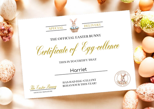 Easter Bunny Certificate of Egg-cellence Digital Download