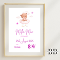 New Baby Girl Bear Design Print