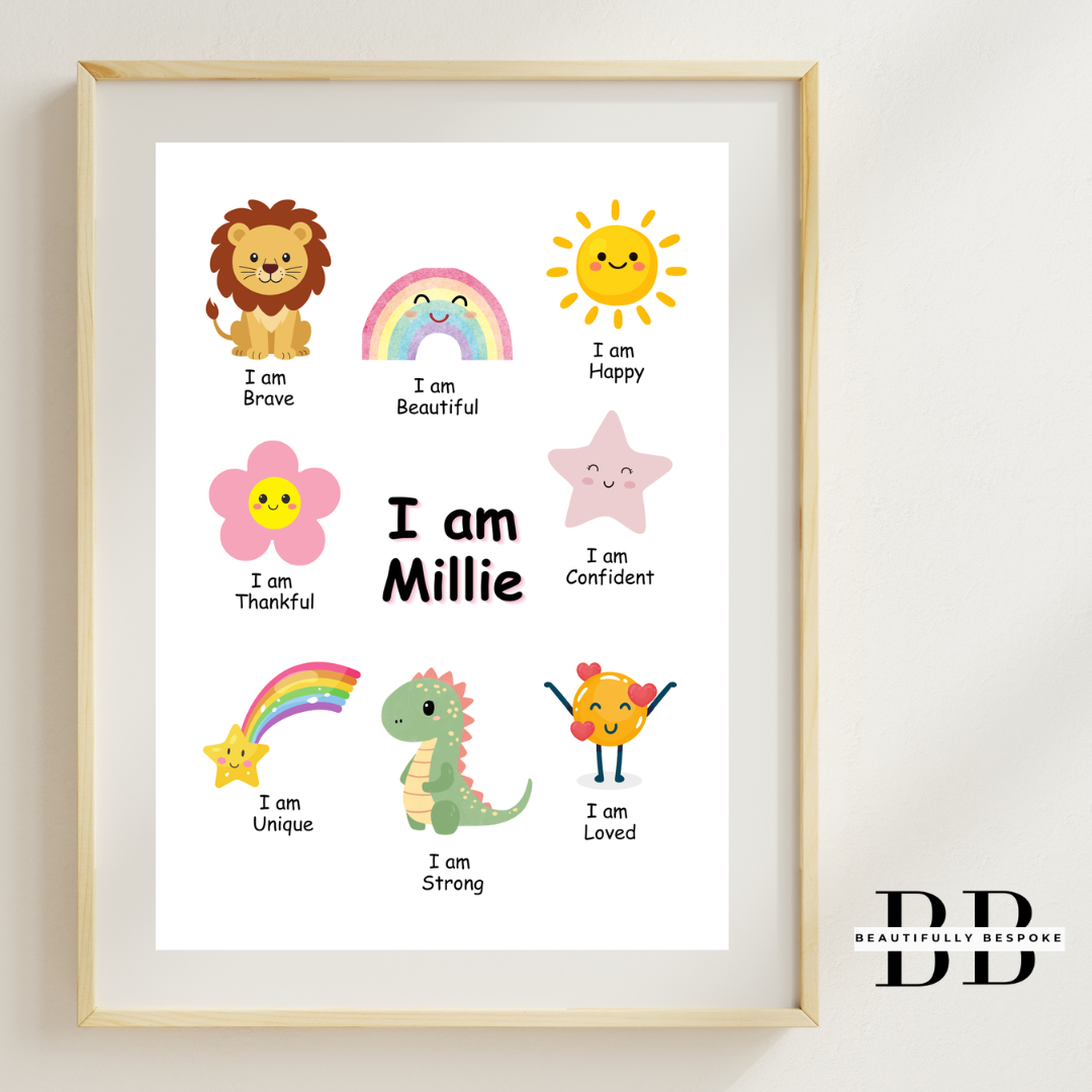 Girls Personalised Affirmation Print