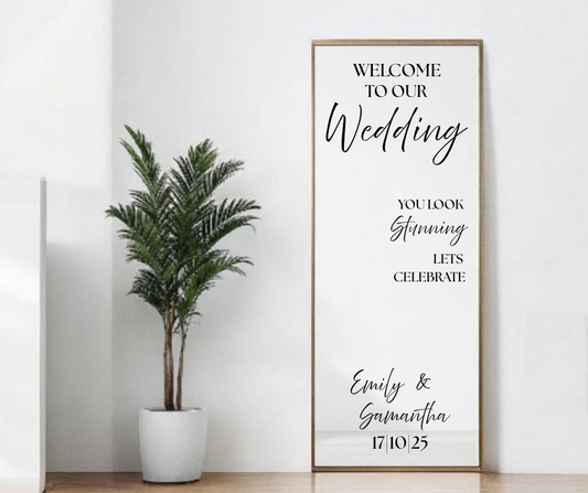 Personalised Wedding Mirror Decal