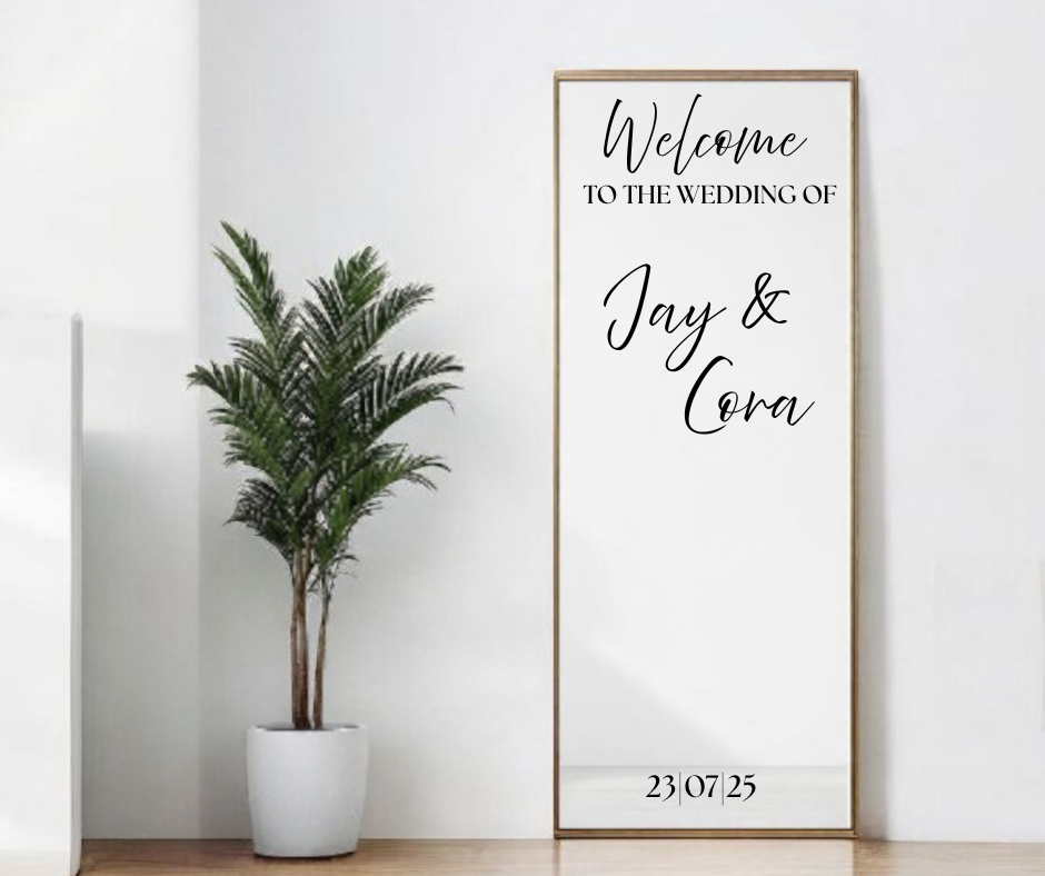 Personalised Wedding Mirror Decal