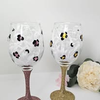 Leopard Print Design Personalised Wine Glass