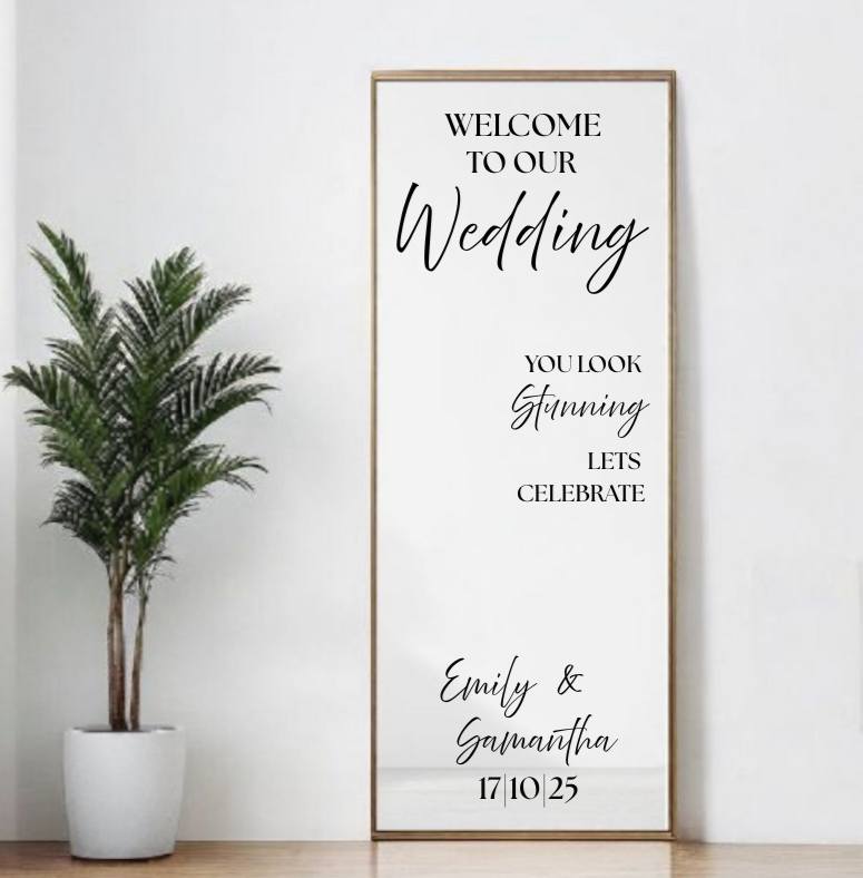 Wedding Mirror Welcome Vinyl