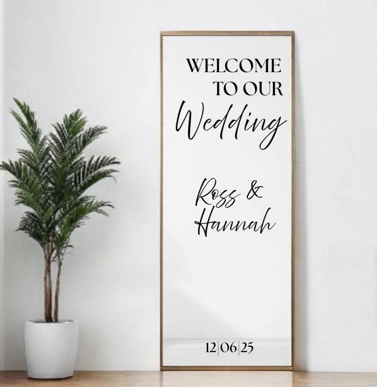 Wedding Mirror Welcome Vinyl