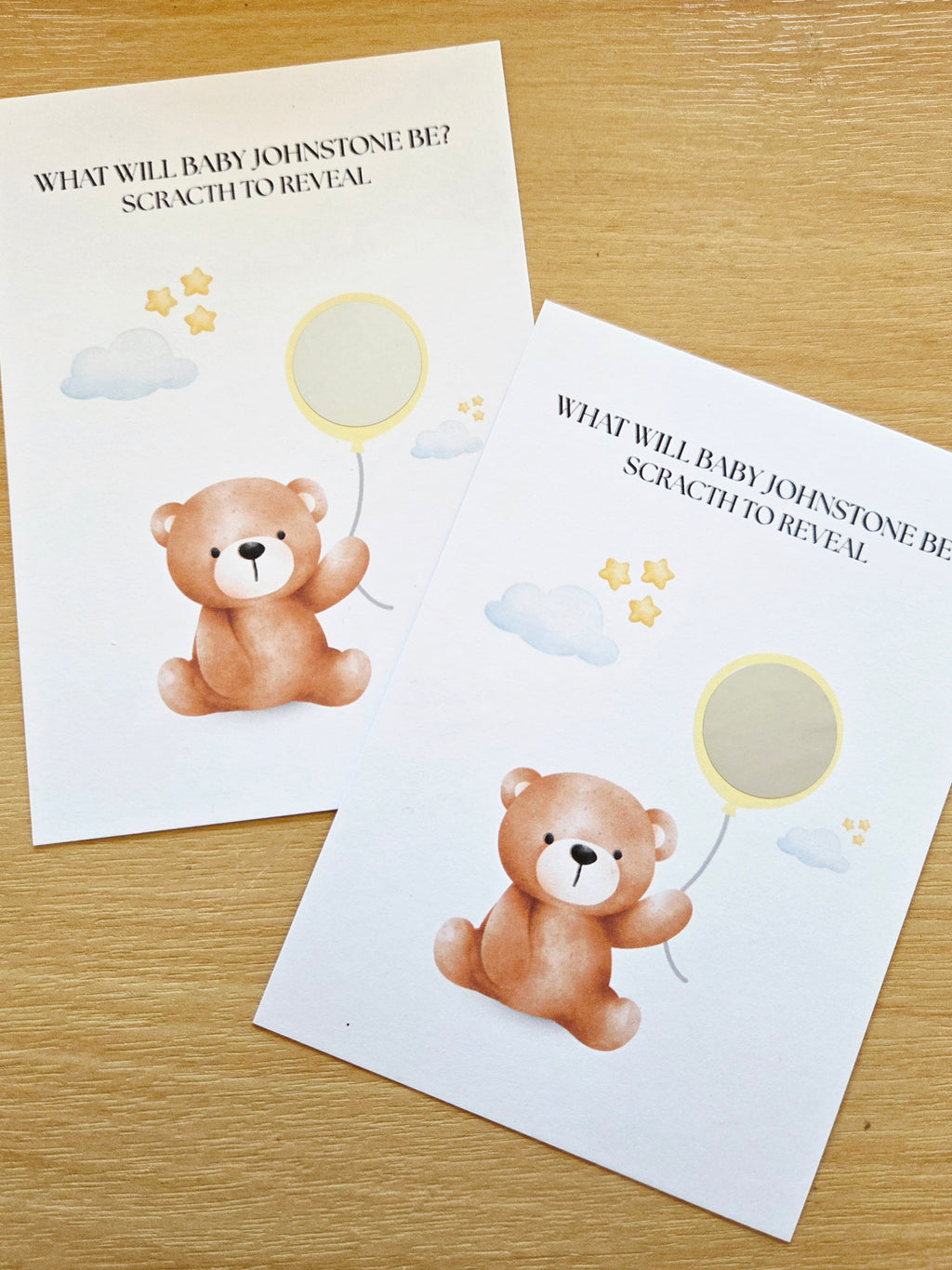 Gender Reveal Scratch Cards