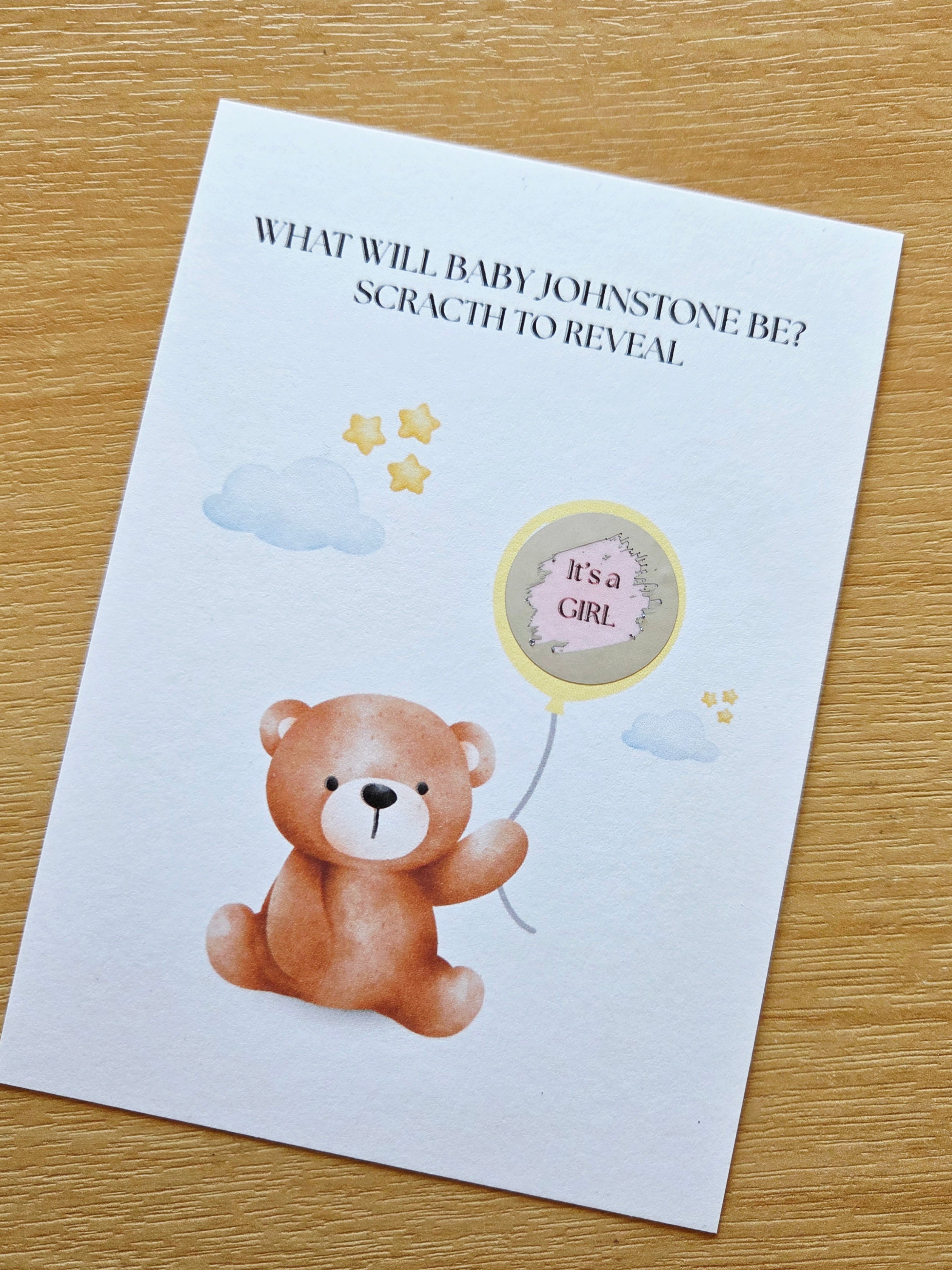 Gender Reveal Scratch Cards