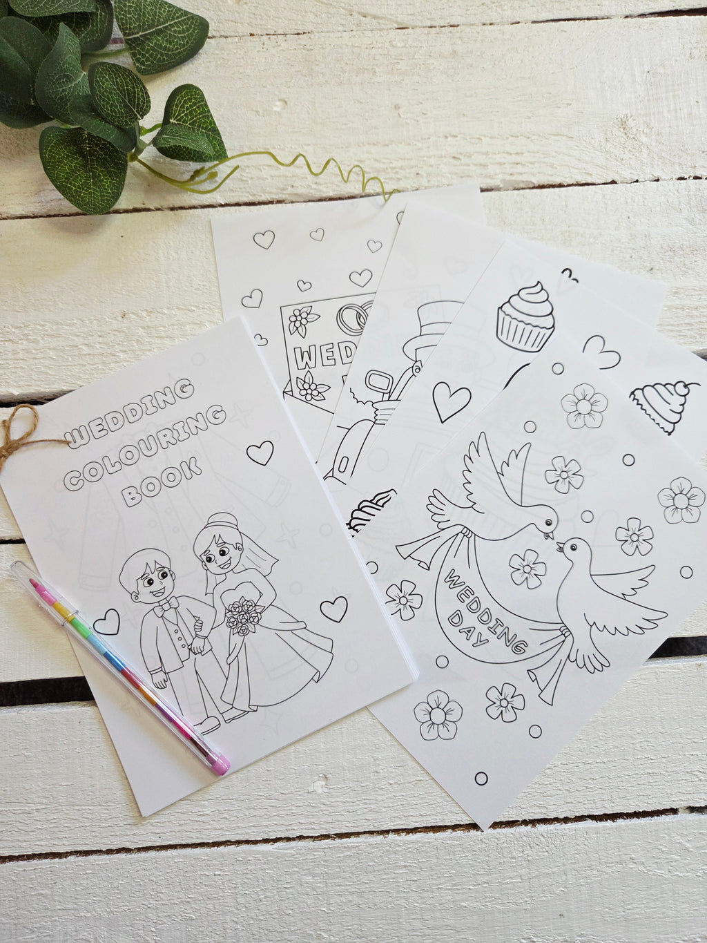 Digital Download Childrens Wedding Colouring In Book