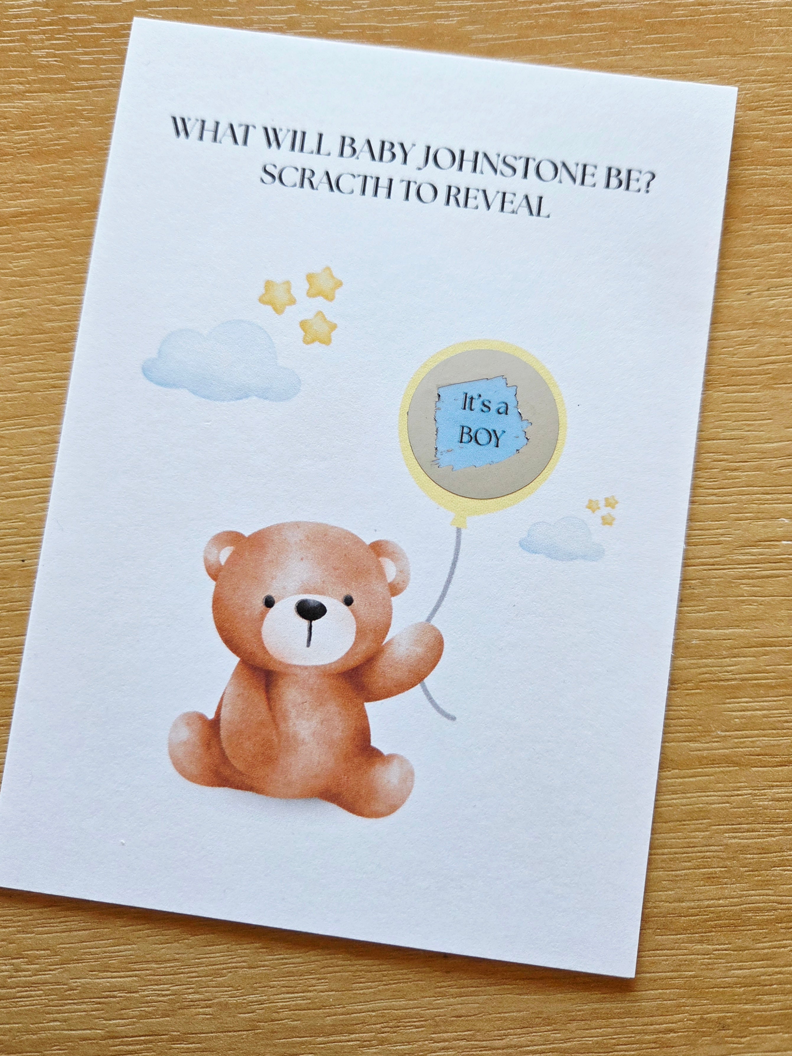 Gender Reveal Scratch Cards