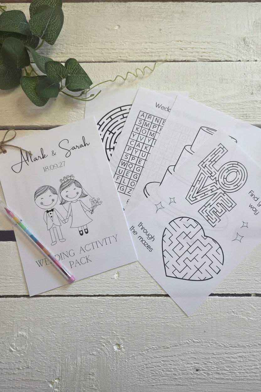 Personalised Children's Wedding Activity Packs