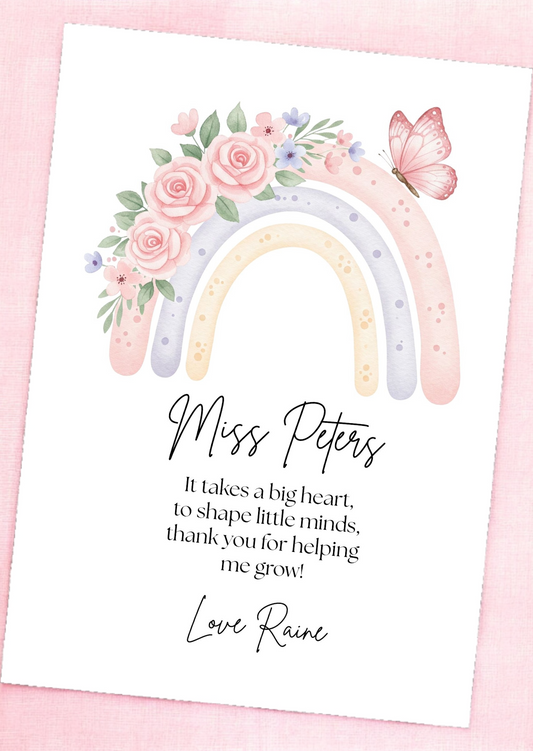 Rainbow Teacher Thank You Print