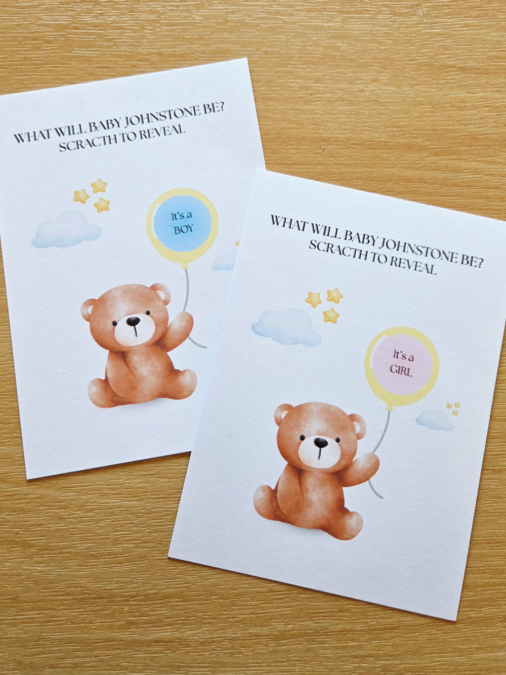 Gender Reveal Scratch Cards