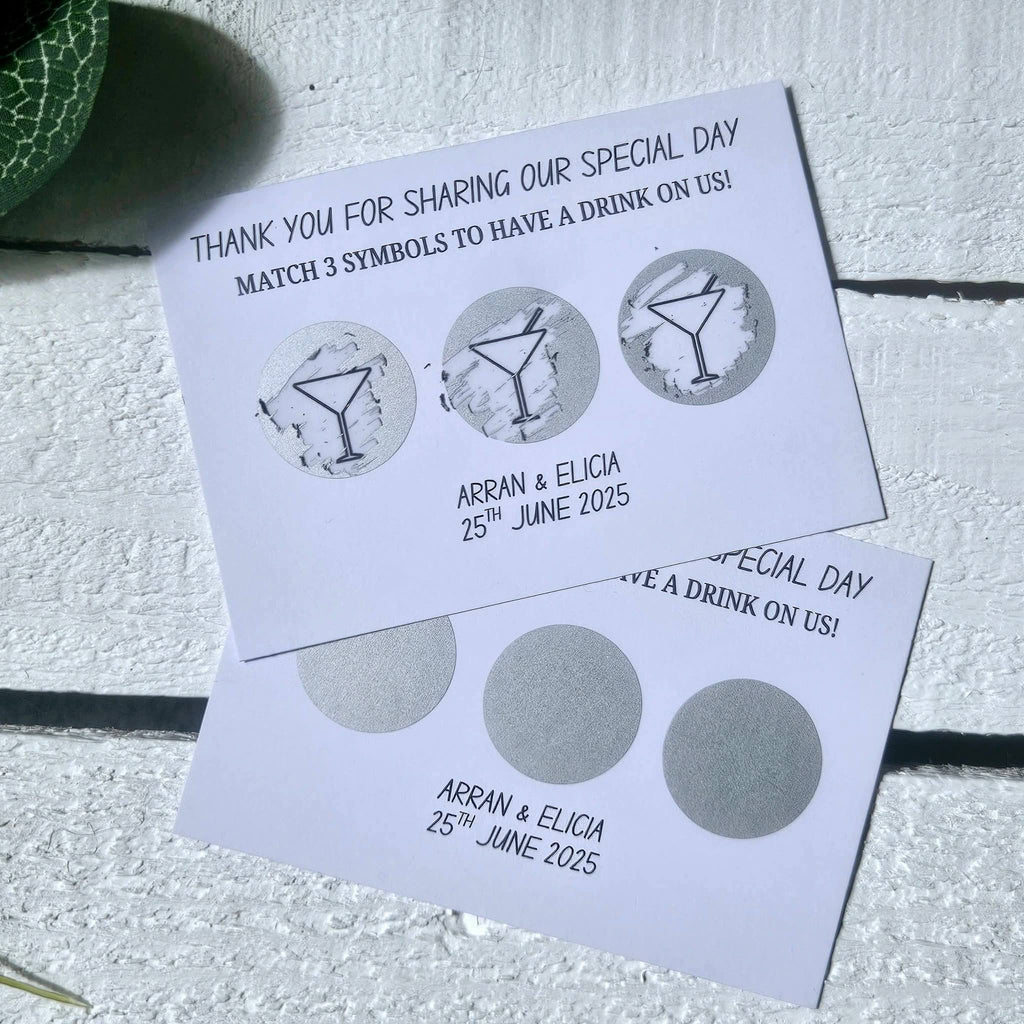 Wedding Drinks Token Scratchcards
