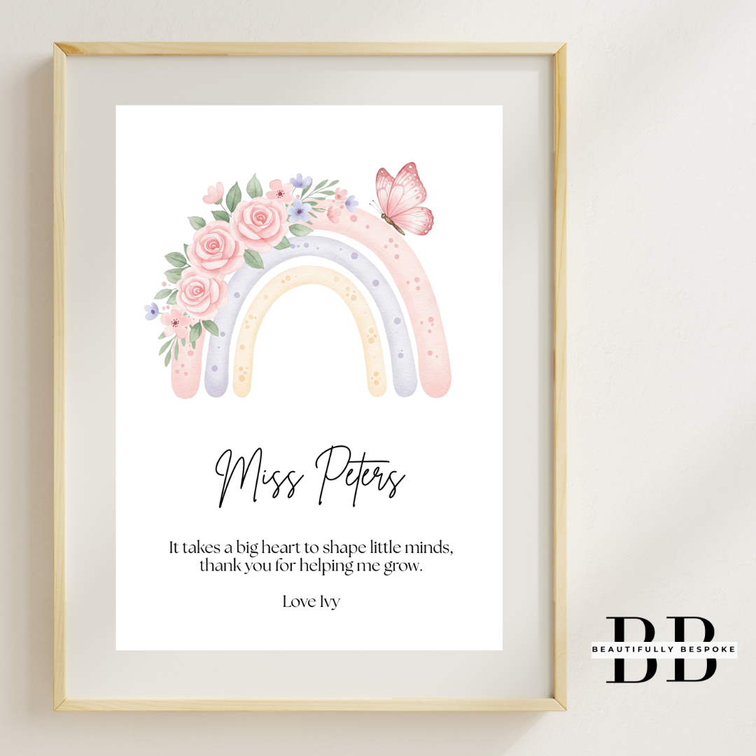Personalised Teachers Thank You Print