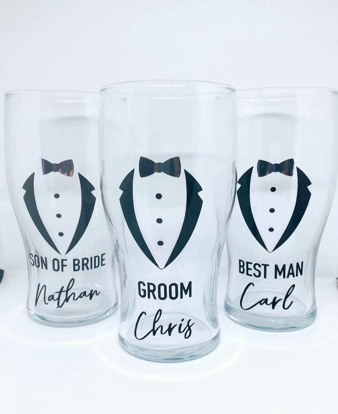 Pint Glass Tuxedo Vinyl Decal